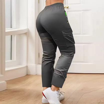 Women's 3-Pack Multi-Pocket Overalls – Drawstring Casual Straight Trousers for Outdoor & Daily Wear