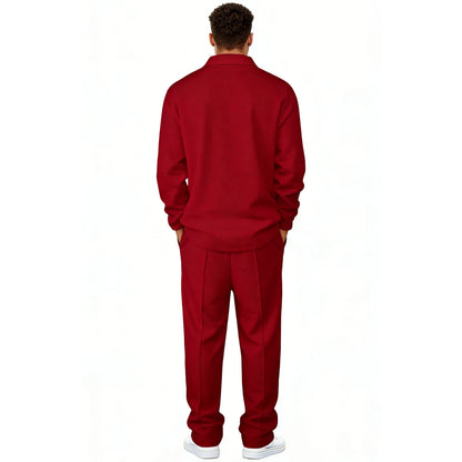 Men's basic casual sweatshirt and sweatpants two-piece set