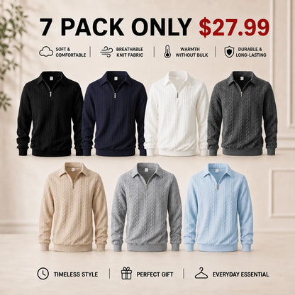 Men's Old Money Half-Zip Knit Polo Sweater
