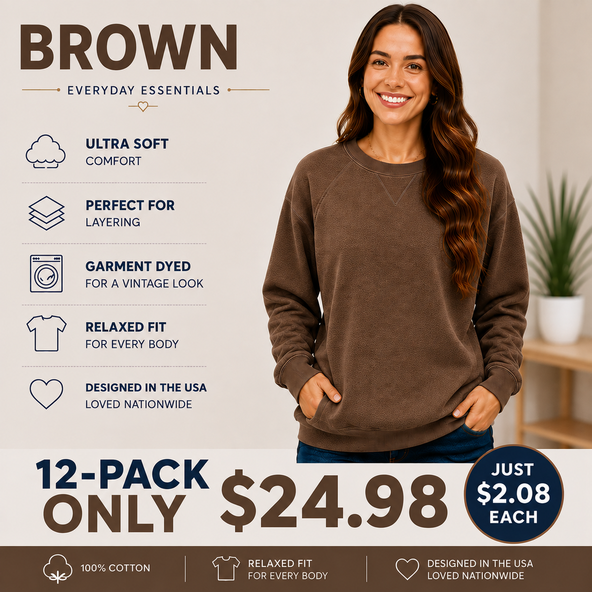 Pigment Dyed Sweatshirt With Pockets