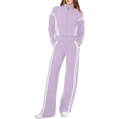 Lounge Sets for Women 2025 Sweatsuit 2 Piece Outfits Sweatshirt Wide Leg Sweatpant Tracksuit Matching Set