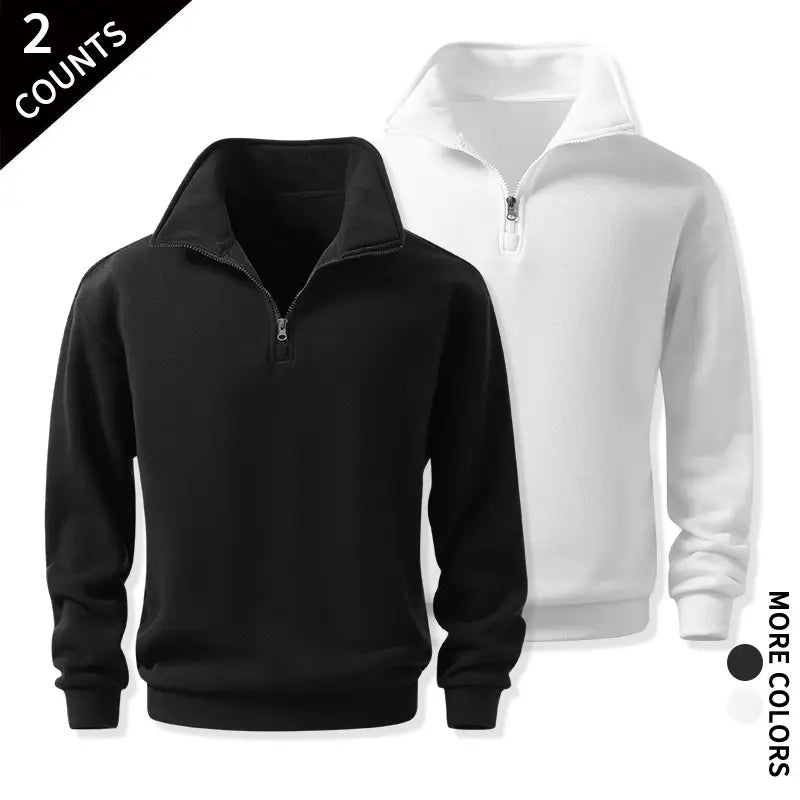 Men's Cozy Quarter-Zip Sweatshirts, Single or 2-Pack