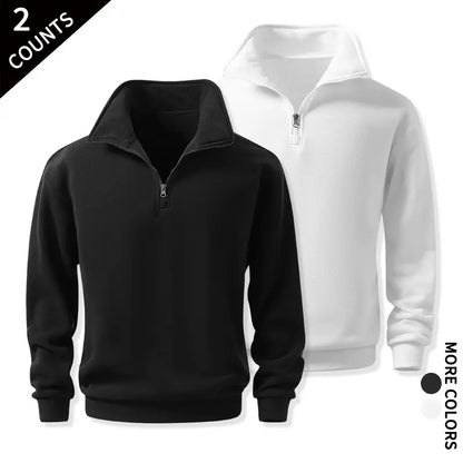 Men's Cozy Quarter-Zip Sweatshirts, Single or 2-Pack
