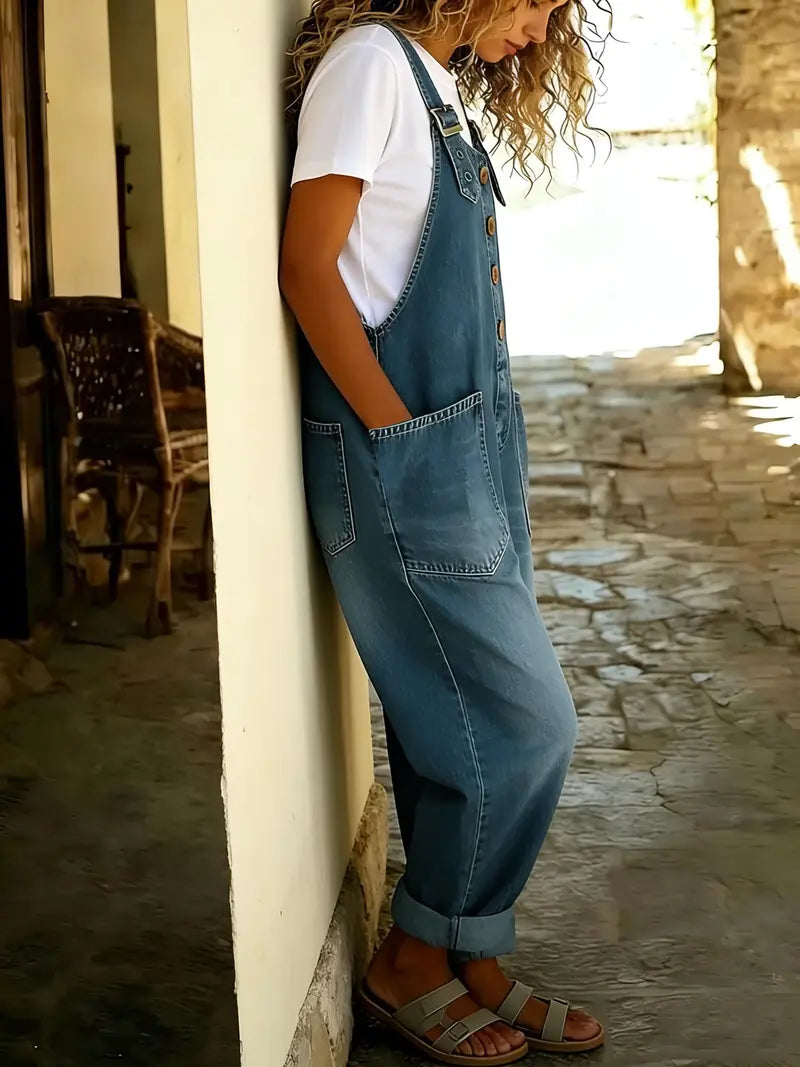 Women's Vintage Denim Overalls – Relaxed Fit