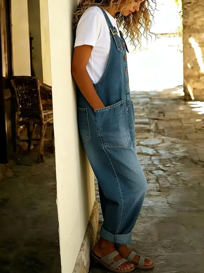 Women's Vintage Denim Overalls – Relaxed Fit