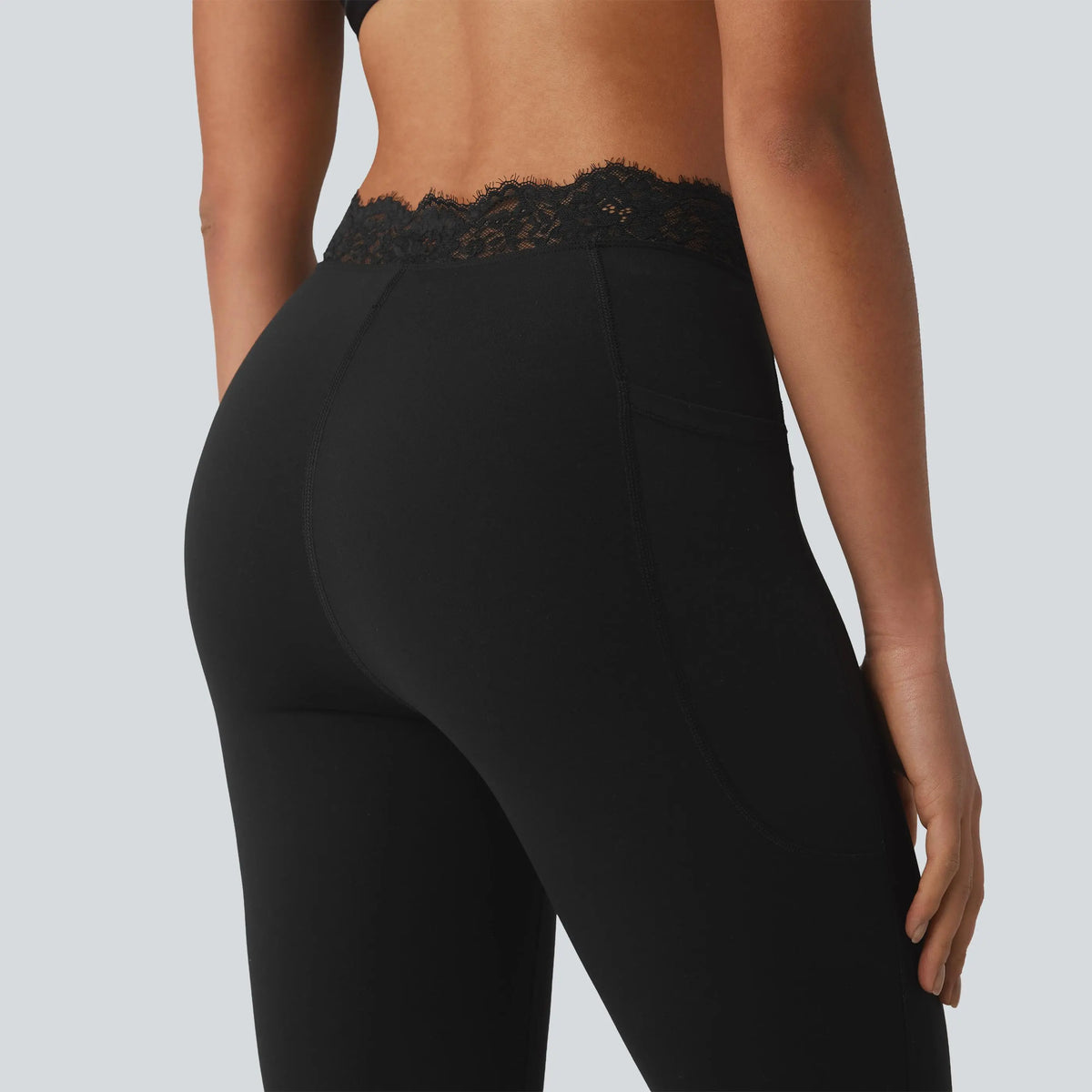 Women's Lace Waist Flare Pants – Soft Stretch, Flattering Fit & All-Day Comfort