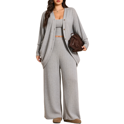 Plus Size Women's 3-Piece Knit Set