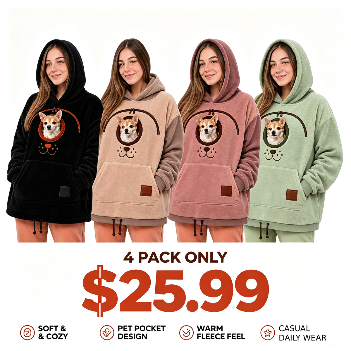 Dog Tote Carier Hoodie