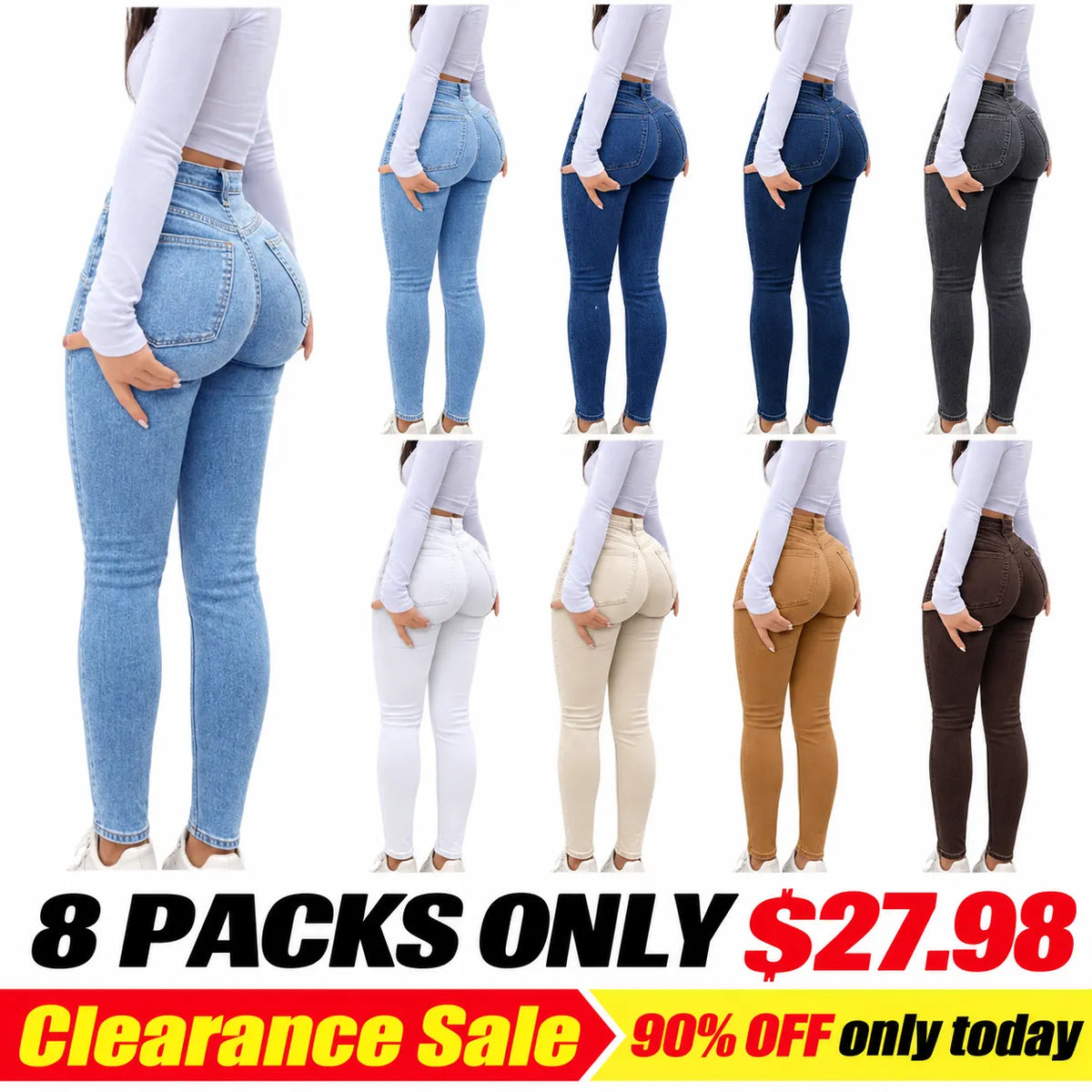 Slim-Fit High Waist Long Pants for Women