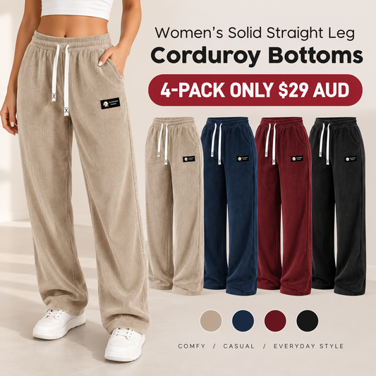 LAST DAY SALE✨Women's Solid Straight Leg Corduroy Bottoms