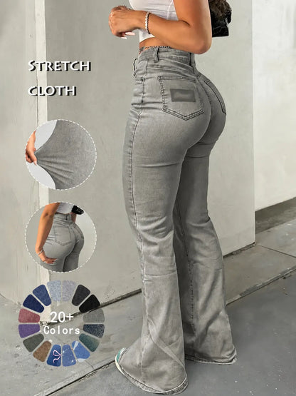 Women's High Waist Flare Leg Jeans