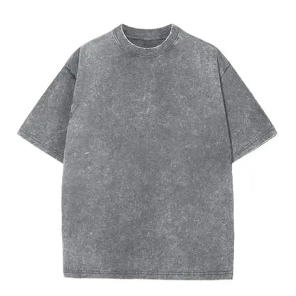 Men's Oversized Vintage Acid-Wash T-Shirt Heavyweight Cotton Streetwear for Gym & Everyday Wear