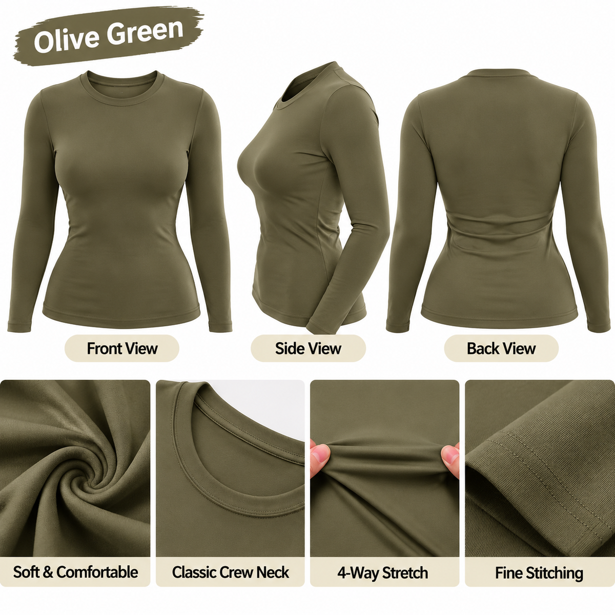 🏭 FACTORY LIMITED-TIME SALE ⚡ FINAL SALE – 4 FOR $24.99! Women's Soft Stretch Long Sleeve Tops