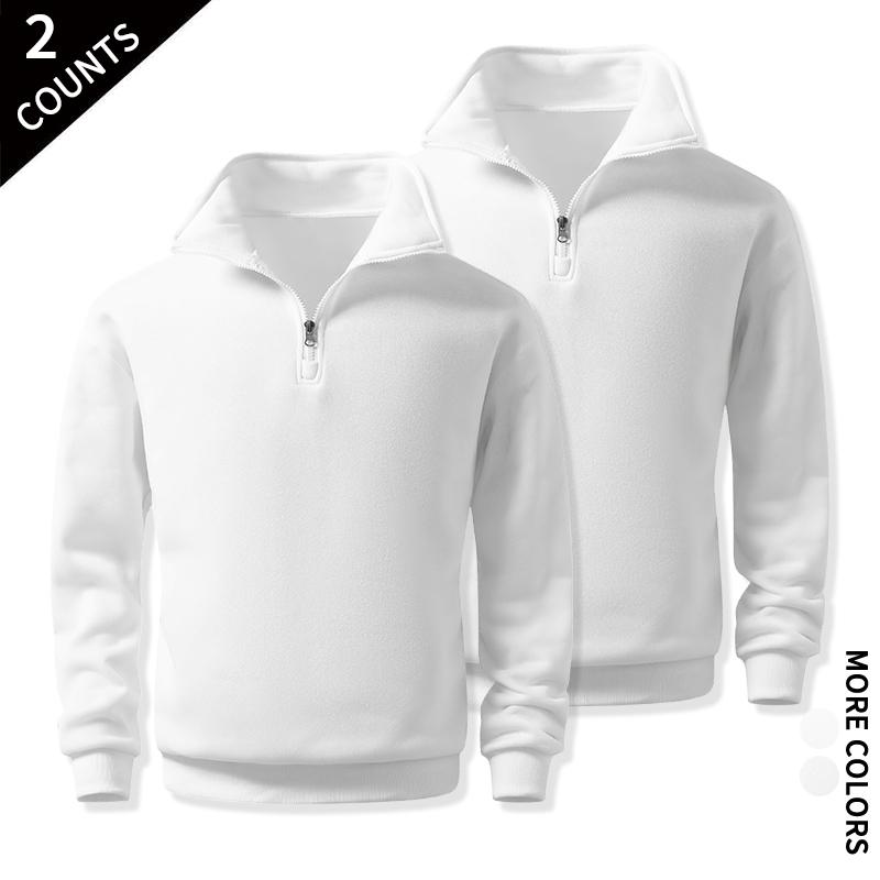 Men's Cozy Quarter-Zip Sweatshirts, Single or 2-Pack