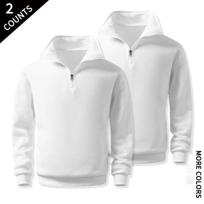 Men's Cozy Quarter-Zip Sweatshirts, Single or 2-Pack
