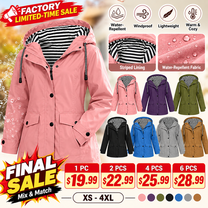 🏭 FACTORY LIMITED-TIME SALE ⚡ FINAL SALE – 4 FOR $25.99! Women's   Waterproof   Hooded Jacket