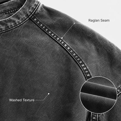 Men's Vintage Washed Henley Pullover – 3-Button Long Sleeve Relaxed Fit Casual Shirt