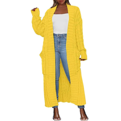 Women's Long Open Front Cardigan – Oversized Chunky Knit Duster Coat with Pockets, Cozy Soft Warm Sweater Jacket for Fall & Winter