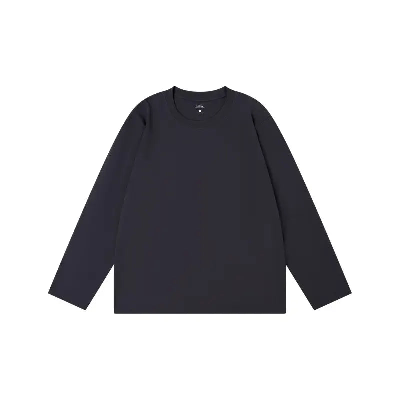 Unisex Retro 100% Pure Cotton Heavyweight Plant-Dyed Long Sleeve Crewneck T-Shirt