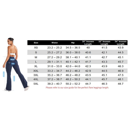 Women's High Waisted Scrunch Flare Yoga Leggings with Pockets