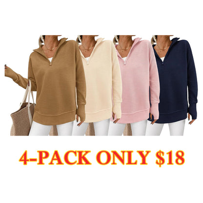 Ultimate Cozy V-Neck Ribbed Knit Pullover – All-Season Comfort & Style