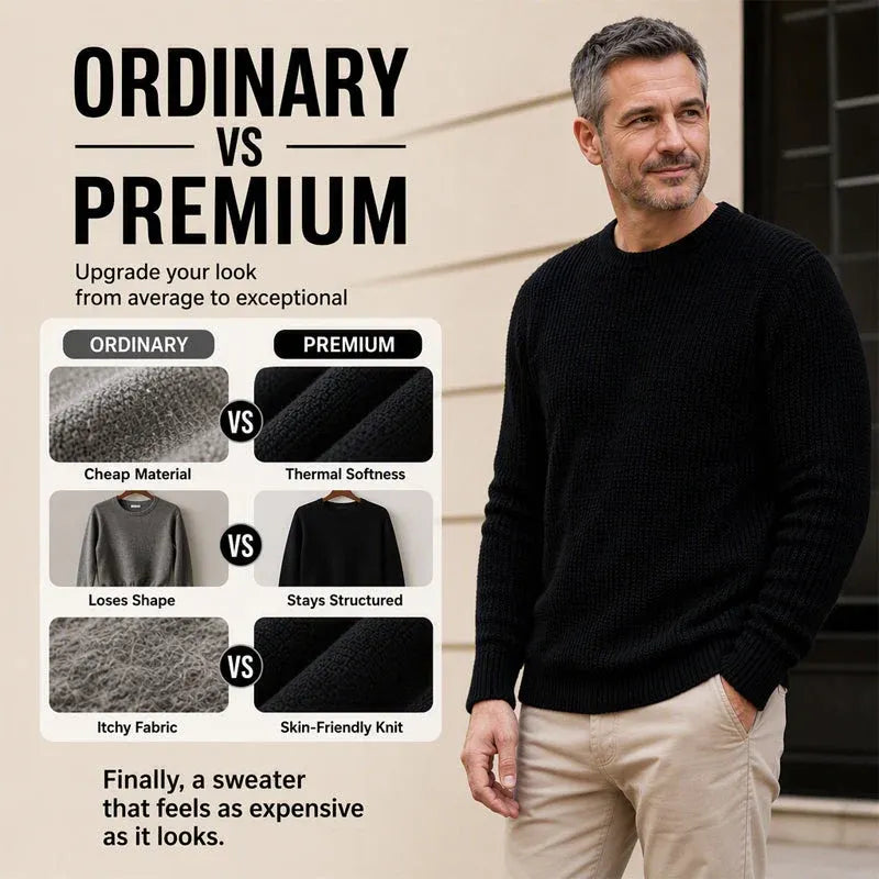Men's Crewneck Sweater Soft Casual Sweaters Classic Long Sleeve Pullover Sweaters with Ribbing Edge