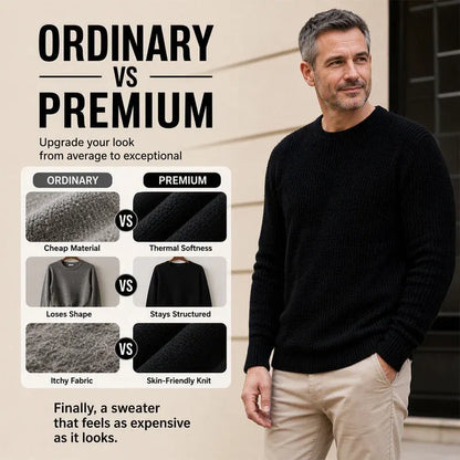 Men's Crewneck Sweater Soft Casual Sweaters Classic Long Sleeve Pullover Sweaters with Ribbing Edge