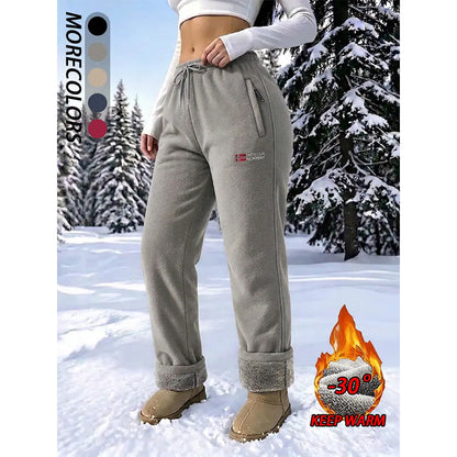 Damen-Thermohose aus 100 % Baumwolle mit warmem Fleecefutter