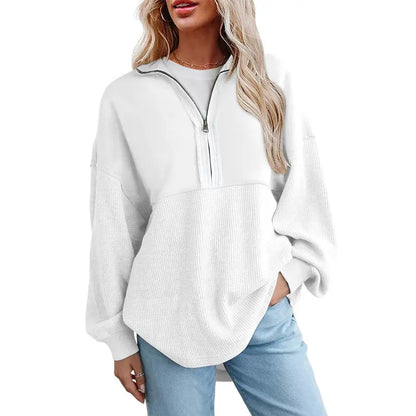 🔥Last Day💥Women's Half-Zip Waffle Knit Sweater🔥8-Pack Only $24