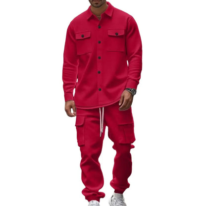 8-Pack Mens Shirt Jacket & Cargo Pants Sets  Only $24 (All Colors Included)