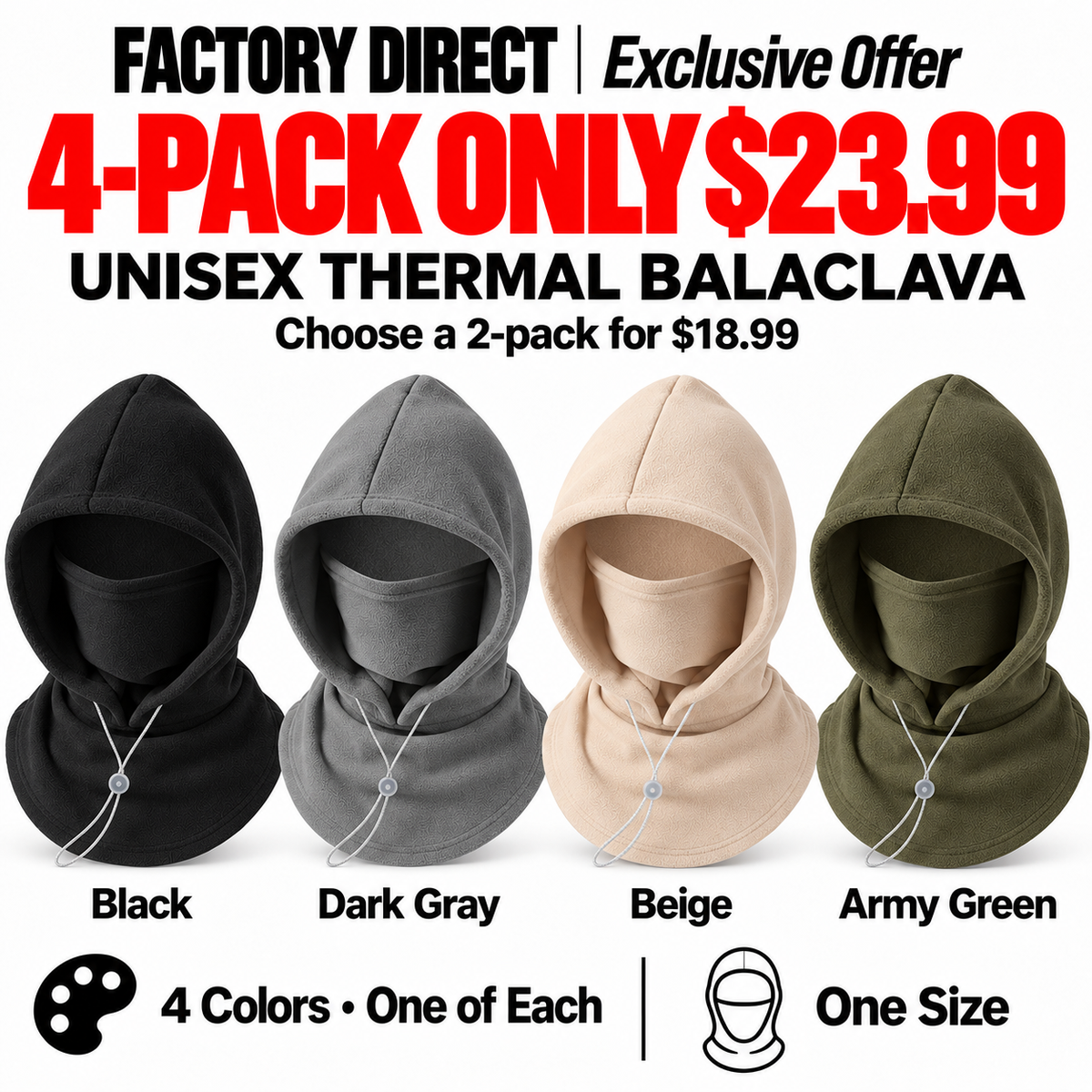 ⏳LAST DAY SALE ONLY $9.99!!✨Thermal Balaclava Face Mask with Drawstring
