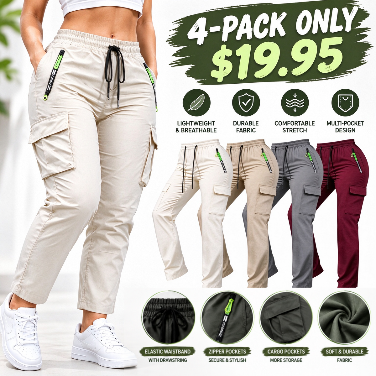LAST DAY SALEWomen's Multi-Pocket Cargo Pants