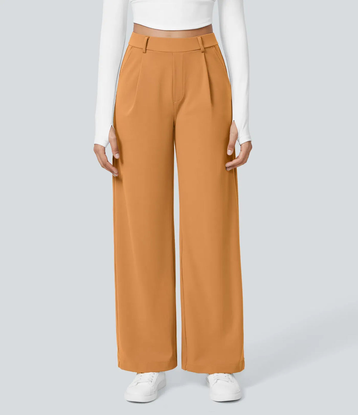 Big Spring Sale!High Waisted Side Pocket Straight Leg Work Pants