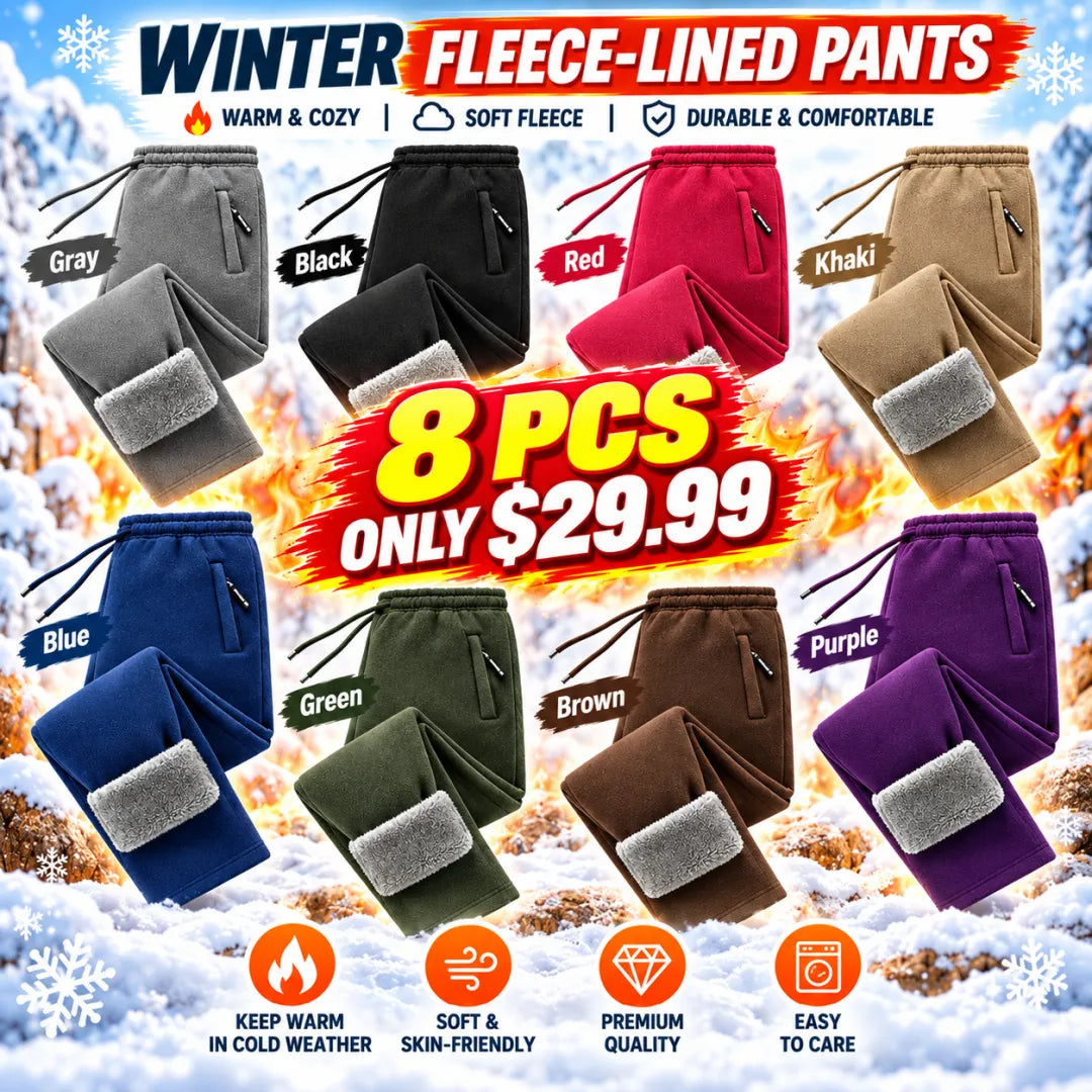❄️ Warm & Cozy Winter Pants for Men & Women⏳ 5 Fleece-Lined Thermal Pants for ONLY $25.99! 🔥
