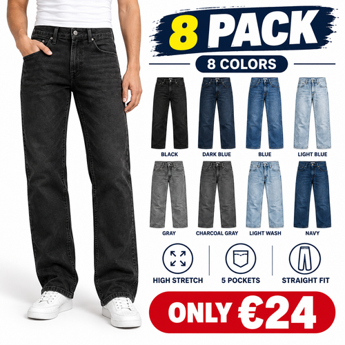 Begrenzter Vorrat! Herren Slim Straight Jeans mit Flex-Stretch & 5 Taschen