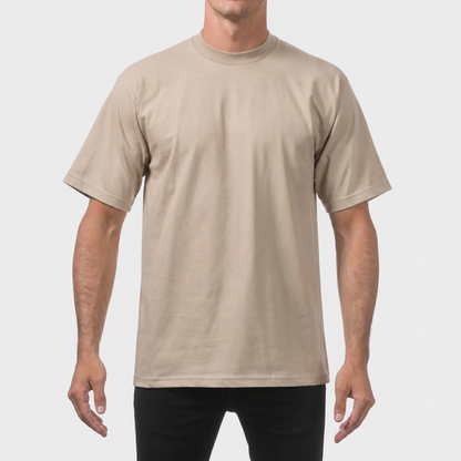 Men's Heavyweight Cotton Short Sleeve T-Shirt - Classic Plain Solid Basic Tee, Big & Tall Sizes XS-5XL