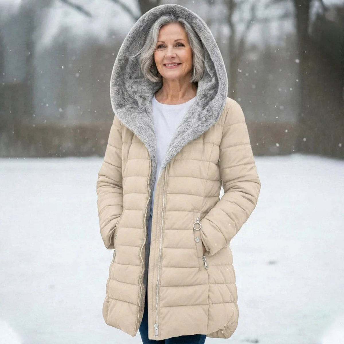 [LAST DAY SALE]-Quilted coat with fleece lining
