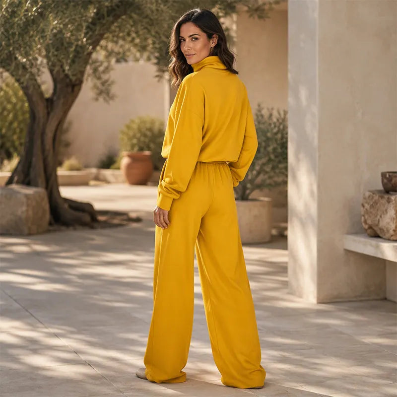 Soft-Touch Turtleneck Two-Piece Set