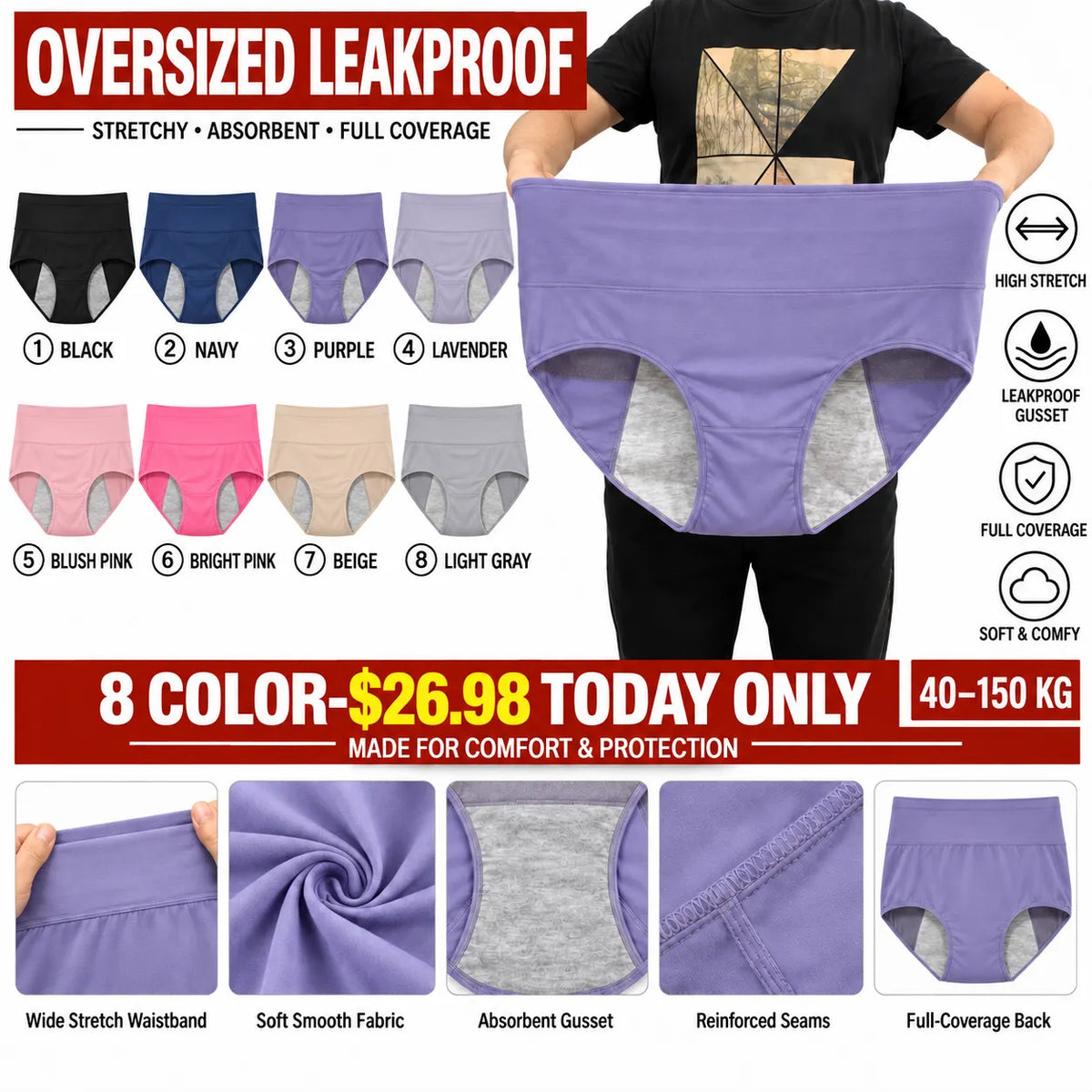 2026 Best Seller High Waist Leak proof panties (Butter-Soft & Stretchy)