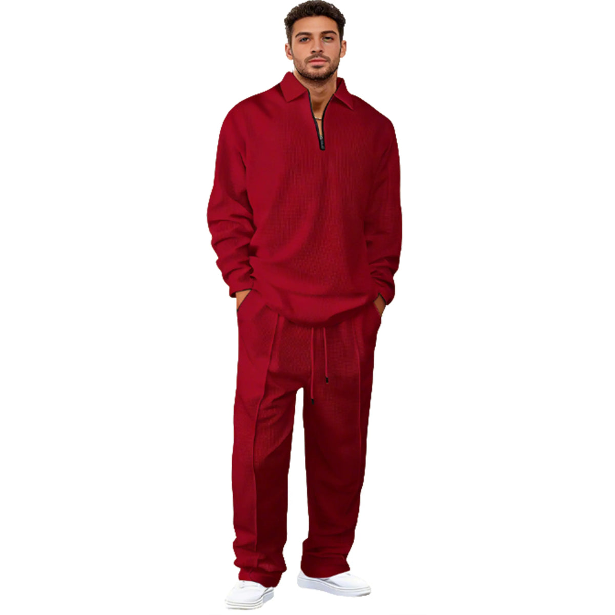 Men's basic casual sweatshirt and sweatpants two-piece set