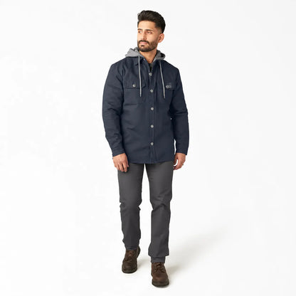 Water Repellent Duck Hooded Shirt Jacket for Men