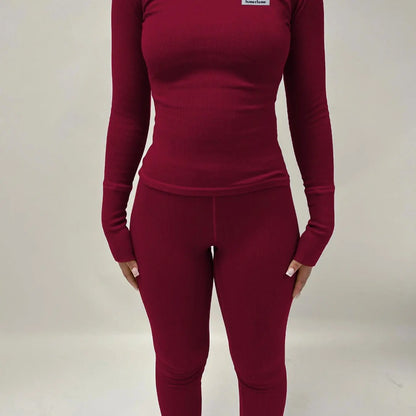 🔥 LIMITED-TIME SALE! Women’s Slim-Fit Raglan Sleeve Knitted Tee & Skinny Pants Set – Comfy, Flattering & Perfect for Fall/Winter | SHOP NOW!