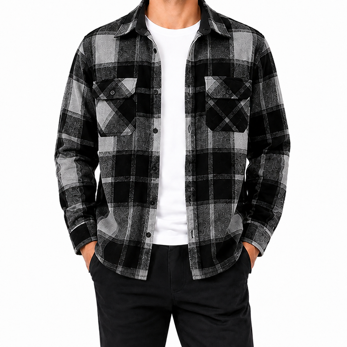 Men's Relaxed Plaid Flannel Shirt