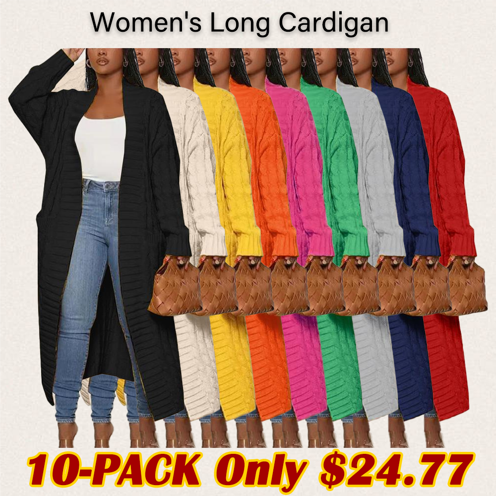 Women's Long Open Front Cardigan – Oversized Chunky Knit Duster Coat with Pockets, Cozy Soft Warm Sweater Jacket for Fall & Winter