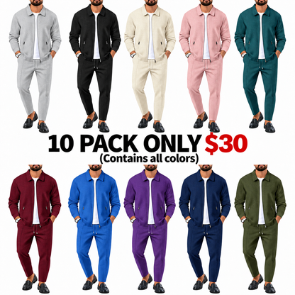 Men's 2-Piece Athletic Fitted Polyester Tracksuit Set