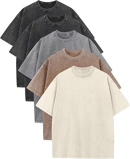 Unisex Plus Size 100% Cotton Acid Wash Oversized Heavyweight Vintage T-Shirt – Couple Style