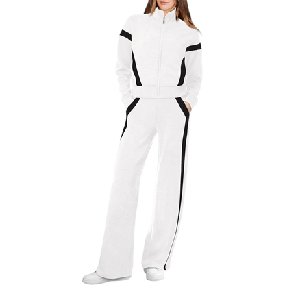 Lounge Sets for Women 2025 Sweatsuit 2 Piece Outfits Sweatshirt Wide Leg Sweatpant Tracksuit Matching Set