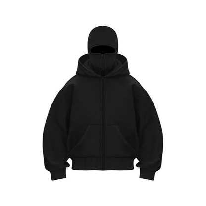 Men's Balaclava Hoodie with Built-In Zip