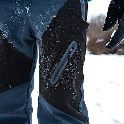 Men's Waterproof Insulated Thermal Softshell Hiking Pants with Zipper Pockets