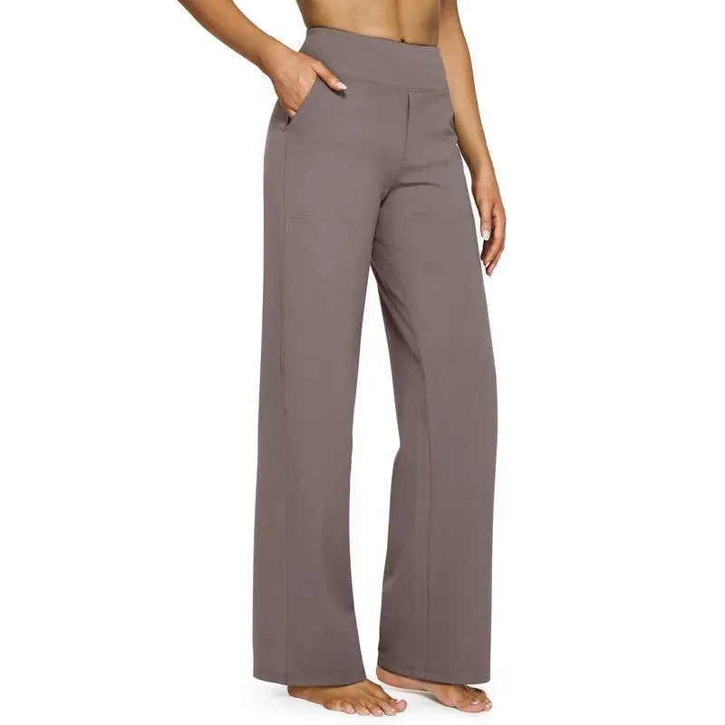 💚Women's High-Waist Wide Leg Pants – Business Casual Yoga Dress Pants with Pockets
